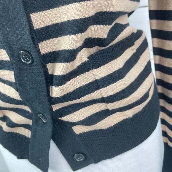 Willi Smith brown and black striped long sleeve cardigan sweater - Picture 3 of 6